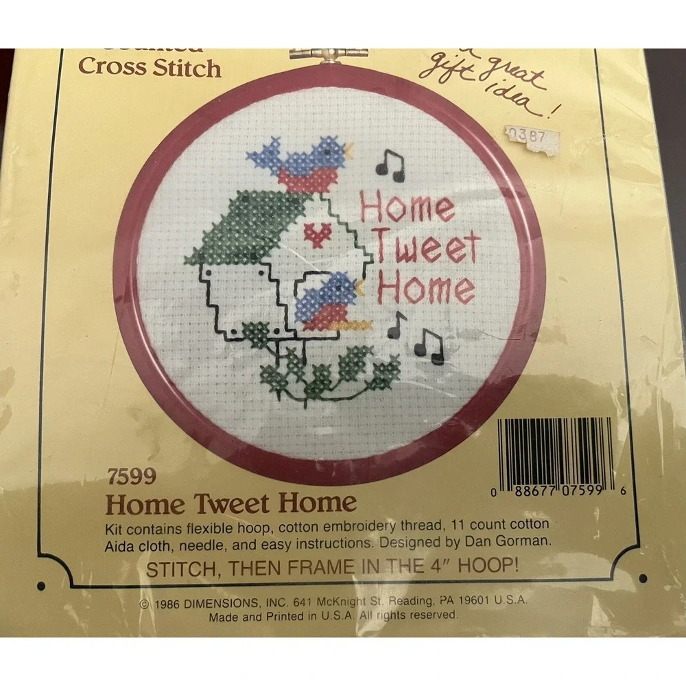 Vintage Dimensions Stitchables Counted Cross Stitch - Home Tweet‎ Home 1986 NOS